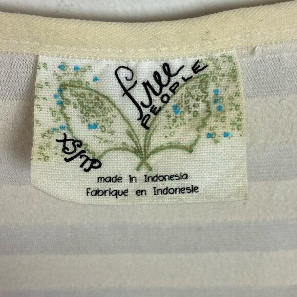 Free People Layered Ruffle Bohemian Cream White Mini Dress Size XS Tiered Boho‎ - Picture 3 of 9